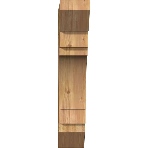 Merced Slat Rough Sawn Bracket, Western Red Cedar, 6W X 24D X 32H